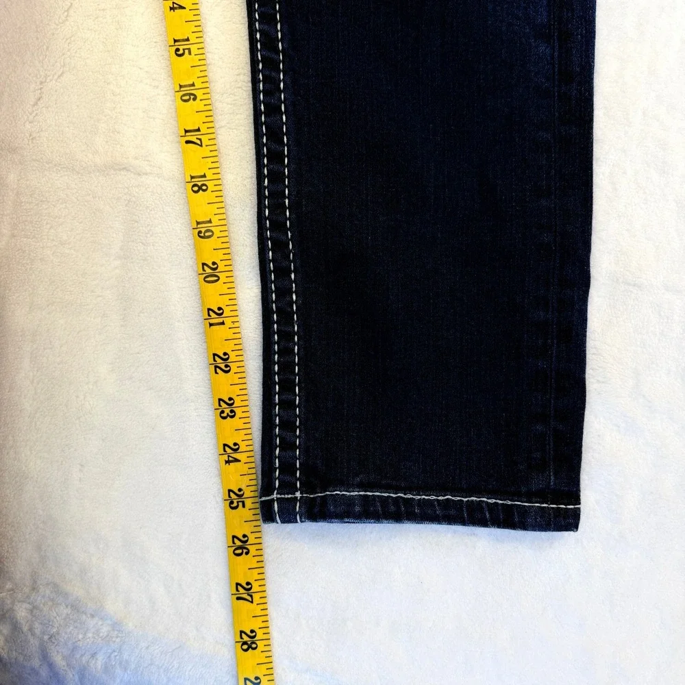 Men's True Religion Skinny No Flap Big T Indigo Jeans White Stitching Size 33
